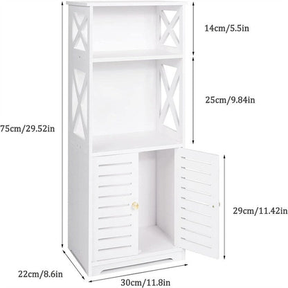 Bathroom Floor Storage Cabinet - 8.6D x 11.8W x 29.5H