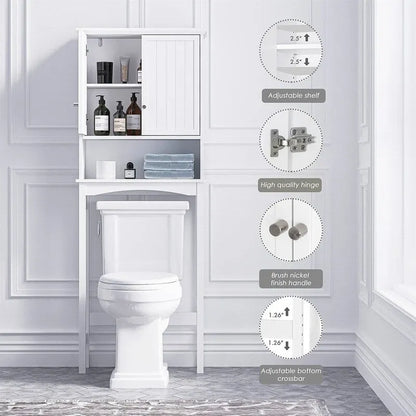Over The Toilet Storage Cabinet - 9D x 24W x 62H