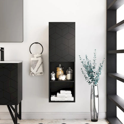 Annecy 15 W x 46 H x 12 D Linen Cabinet in Phantom Black
