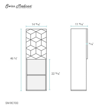 Annecy 15 W x 46 H x 12 D Linen Cabinet in Phantom Black