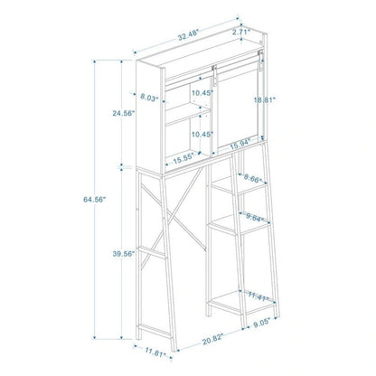 Over The Toilet Storage Cabinet, Bathroom Shelves Over Toilet with Sliding Barn Door
