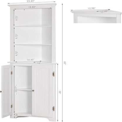 Bathroom Corner Cabinet - 13D x 23W x 65H