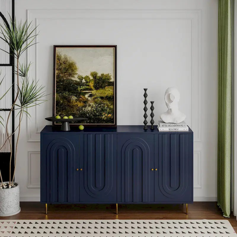 59.8W 4 Door Wooden Cabinet Sideboard Buffet - N/A
