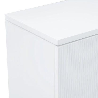 Vertical Stripes and Wavy Design of a Four-Door Cabinet