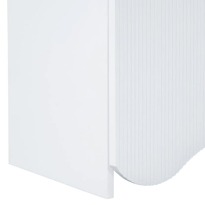 Vertical Stripes and Wavy Design of a Four-Door Cabinet