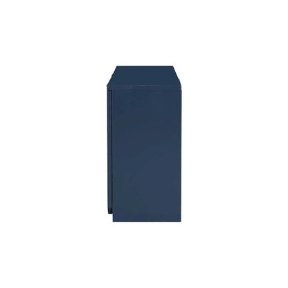 Vertical Stripes and Wavy Design of a Four-Door Cabinet