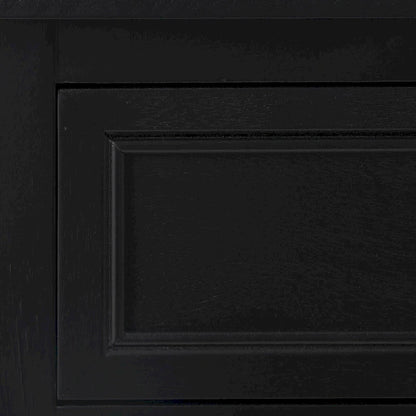Wood Handmade 1 Drawer and 1 Door Room Cabinet with Rattan Front - Black - Roche River Decor