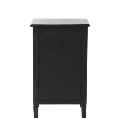 Wood Handmade 1 Drawer and 1 Door Room Cabinet with Rattan Front - Black - Roche River Decor