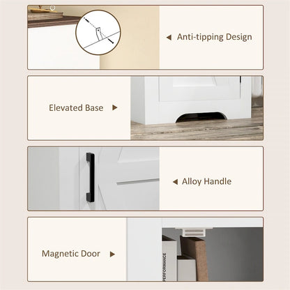 Farmhouse Storage Cabinet with Shelf,Single Barn Door Accent Cabinet