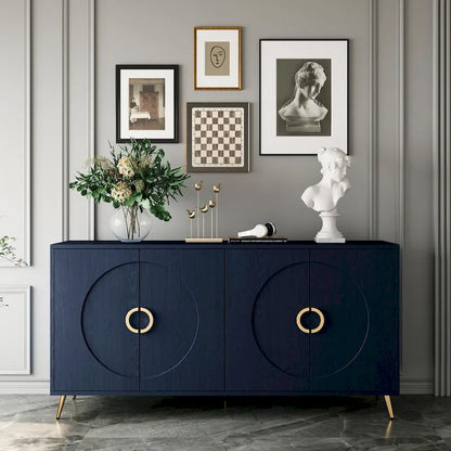 Modern Lacquered 4 Door Wooden Cabinet