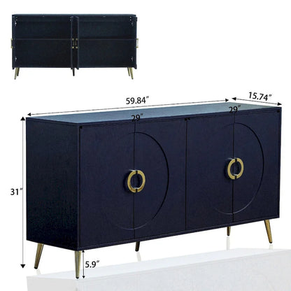 Modern Lacquered 4 Door Wooden Cabinet